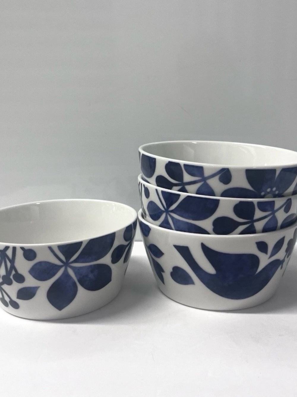 Noritake Sandefjord cereal Bowls set of 4 fine porcelain new Nordic blue